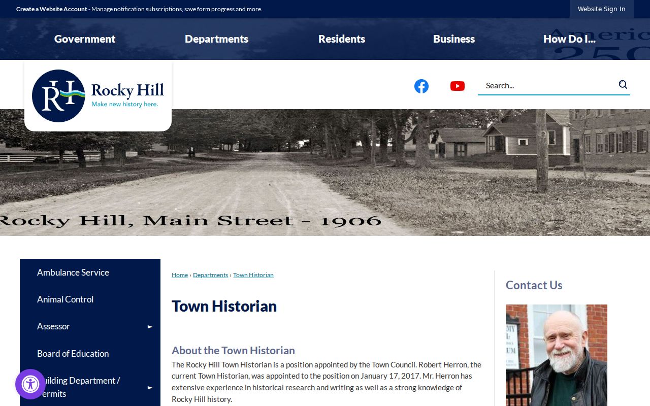 Rocky Hill city directory Town Historian historical context