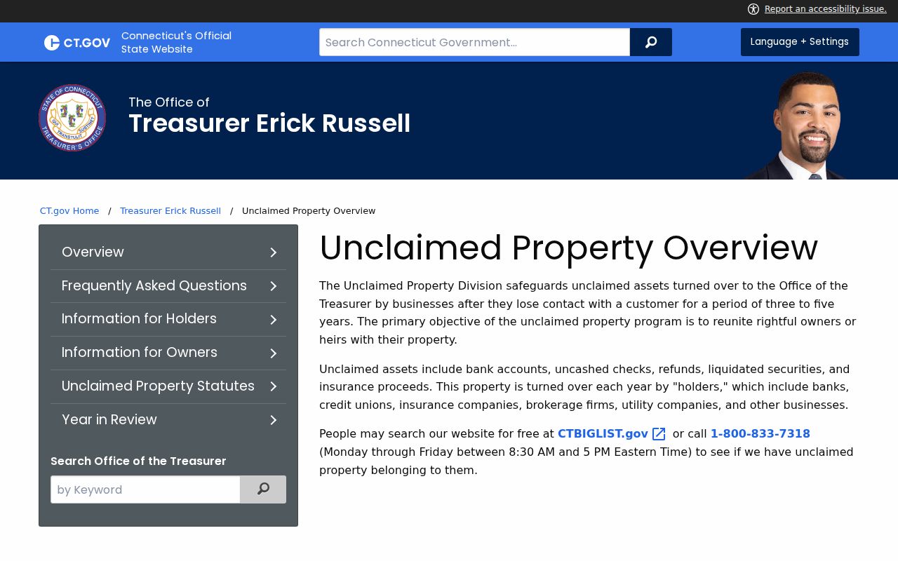 Rocky Hill residents directory Connecticut unclaimed property information