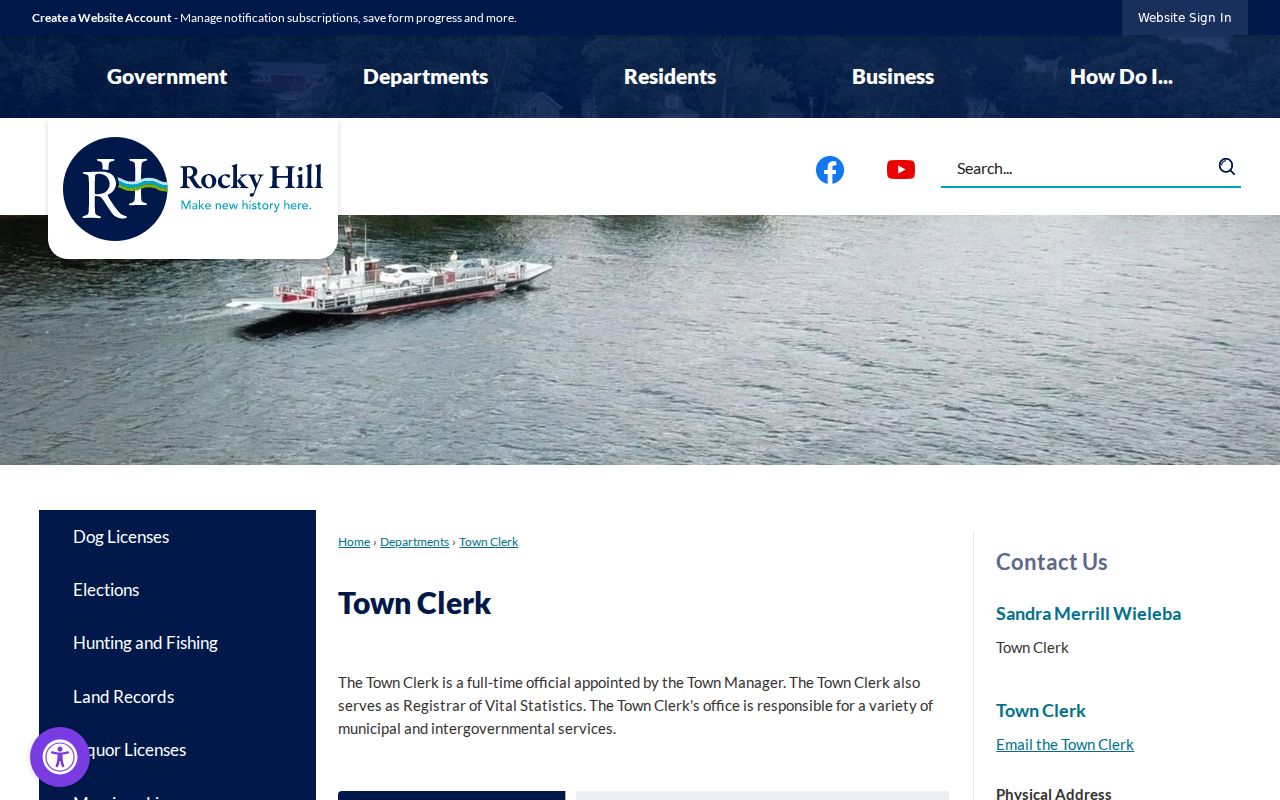 Rocky Hill Residents Directory Town Clerk records hub