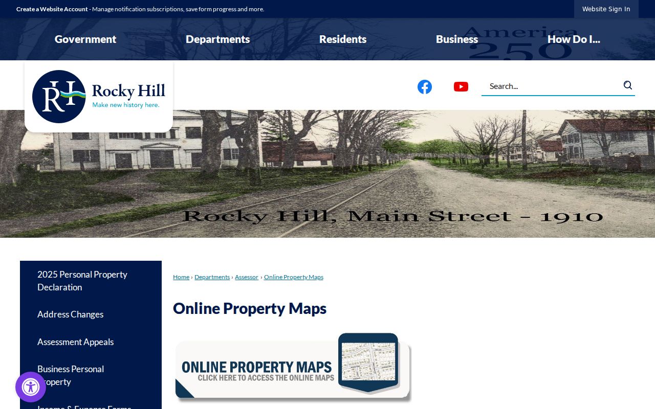 Rocky Hill street directory GIS Find search and map layers